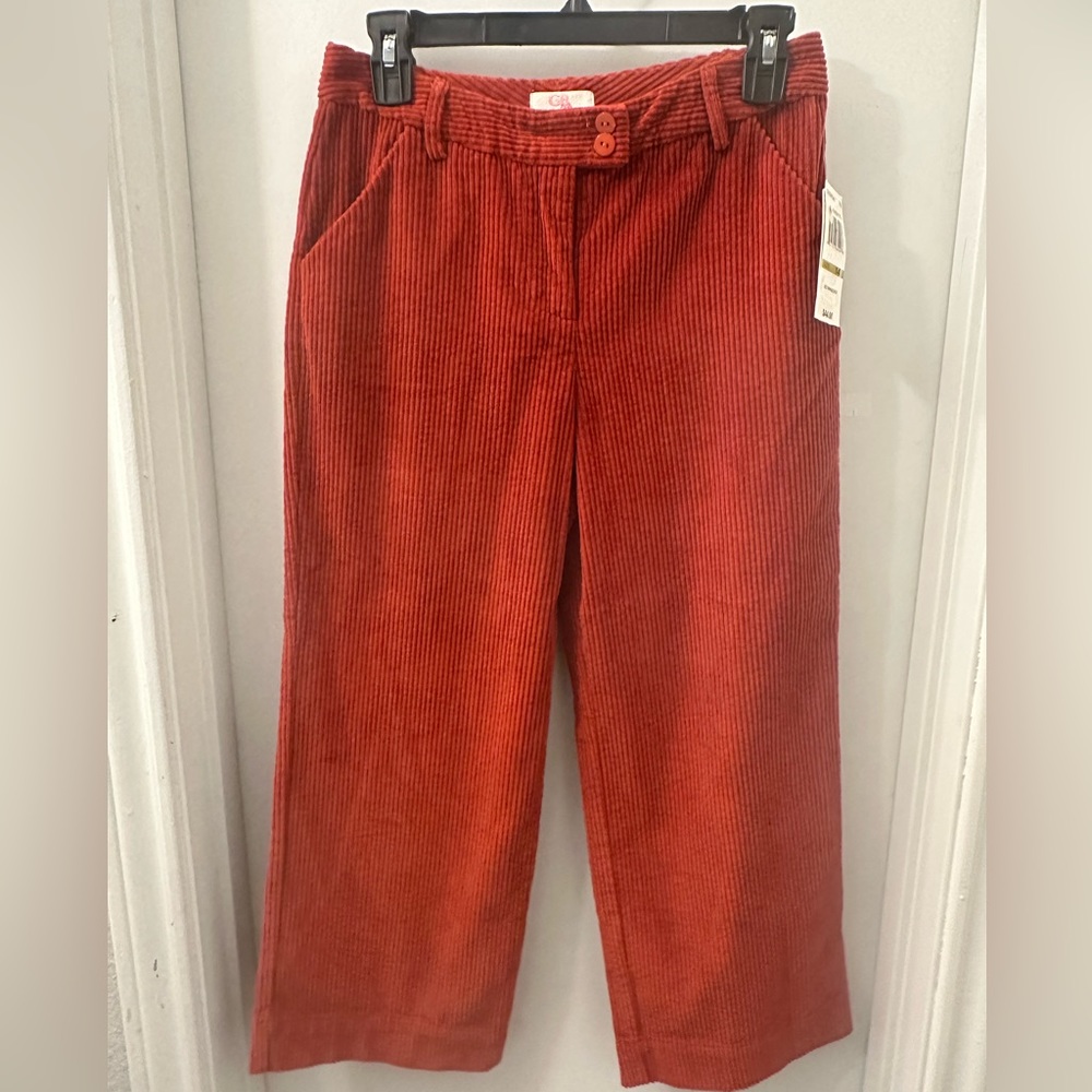 NWT Gianni bini GB Girls Wide Leg Corduroy Crop Pants size 14
